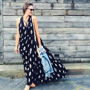 H&M 🌴Printed Tiered Maxi Dress☀️